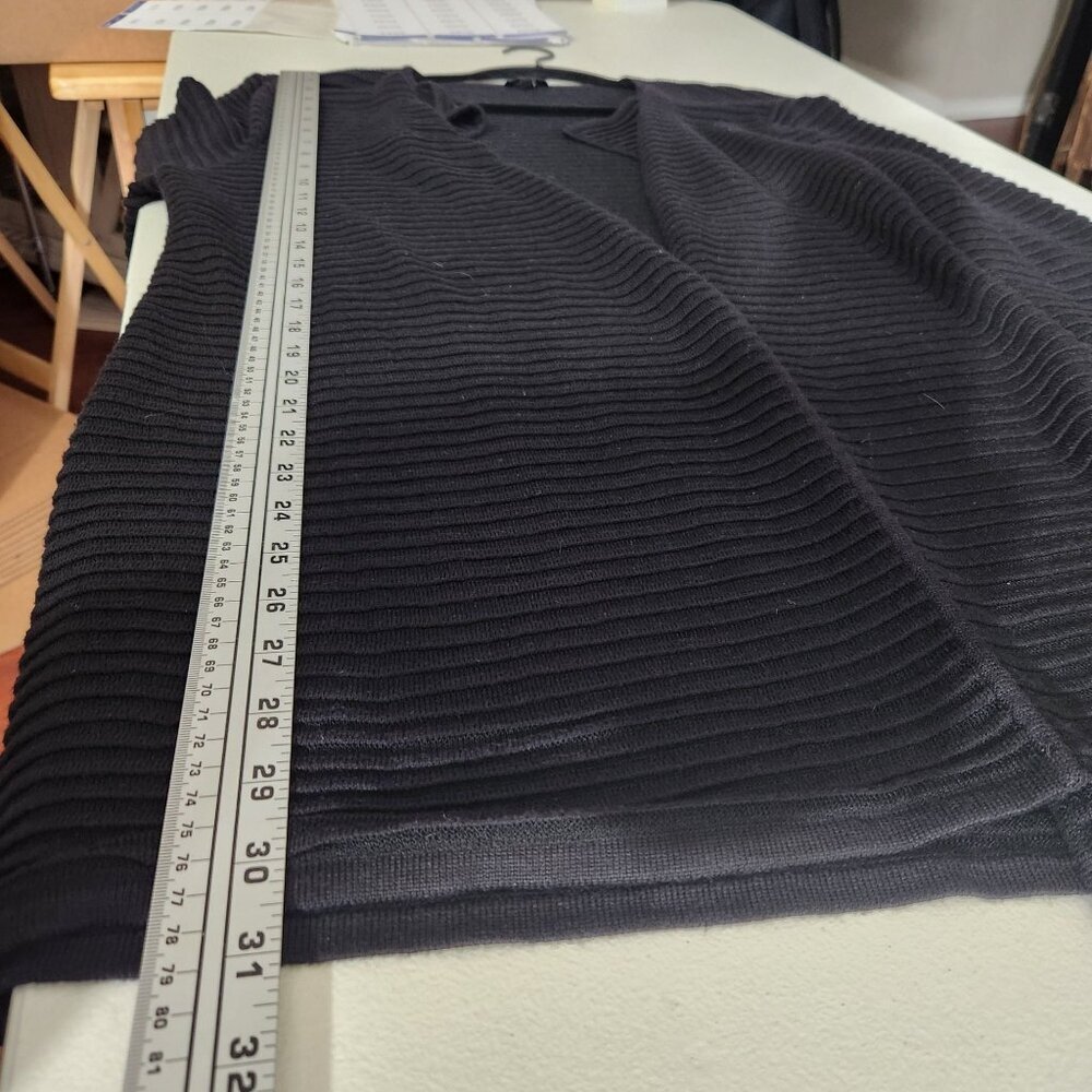 Talbots Black Ribbed Open Cardigan Sweater L - Picture 7 of 10
